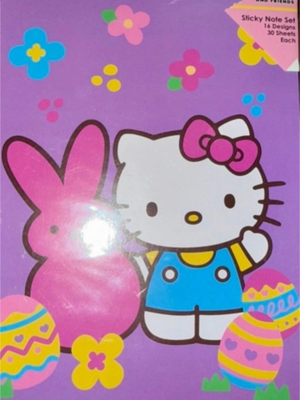 Sanrio Hello Kitty, Peeps 13& Friends Sticker Note Set Purple & Pink
